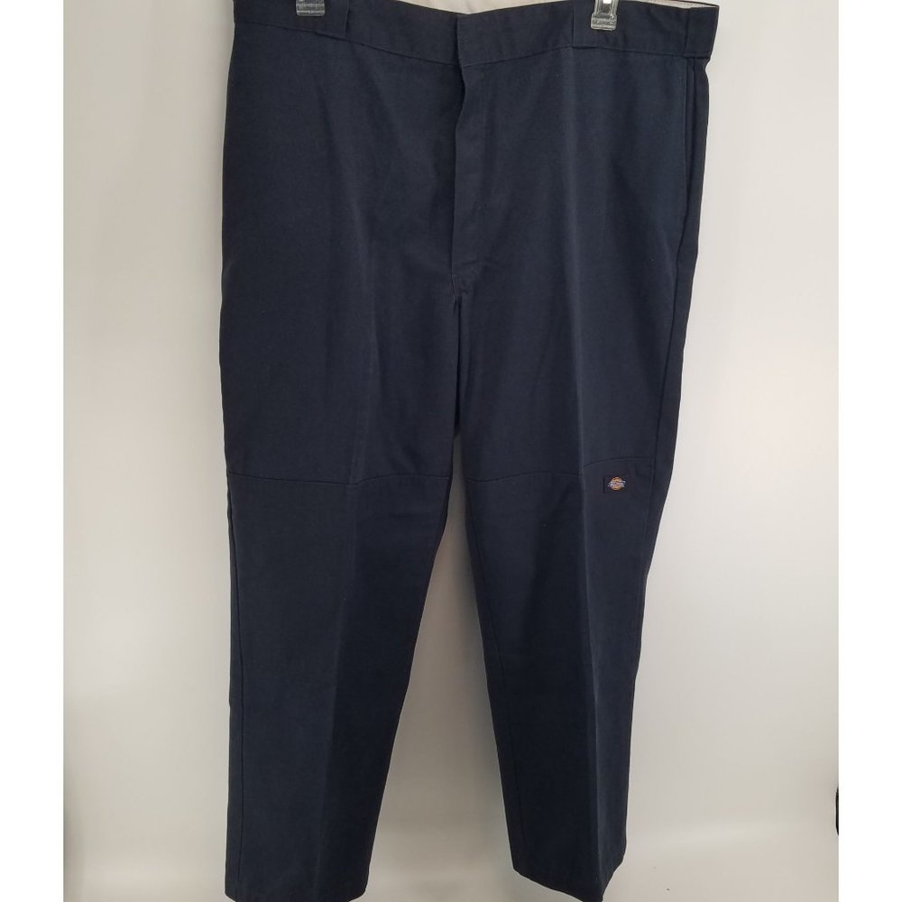 Dickie's mens blue loose fit double knee work pants 42x32
